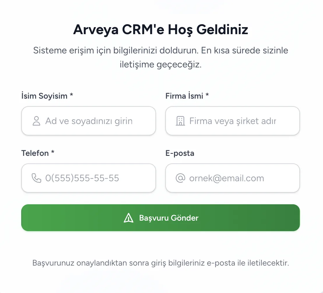 Kayıt ol ekranı bileşen yerleşimi